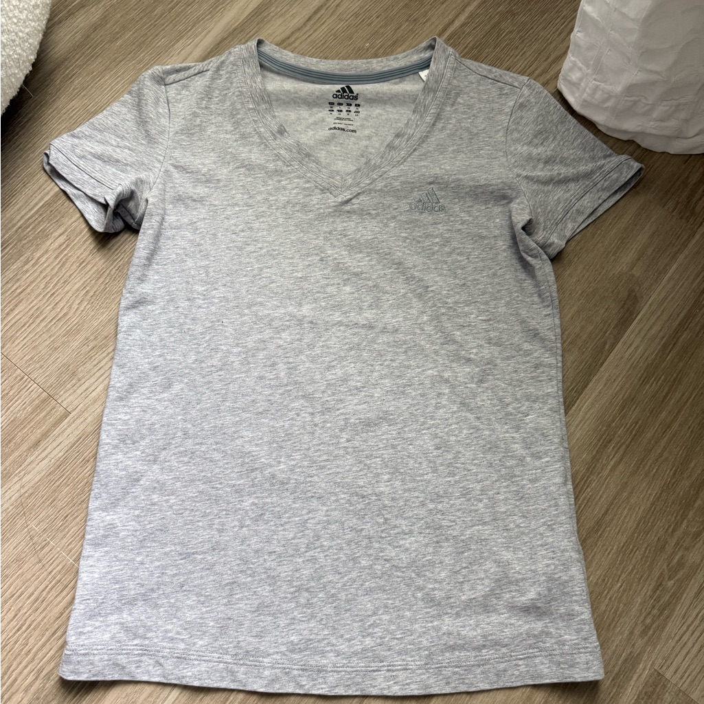 Adidas Gray V-Neck T-Shirt